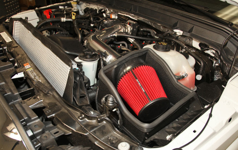 Spectre 11-14 Ford F250/350 V8-6.2L F/I Air Intake Kit - Polished w/Red Filter Spectre Cold Air Intakes  AXOPROS