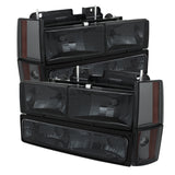 Xtune GMC Yukon 92-93 Crystal Headlights w/ Corner & Bumper Smoke HD-JH-GMCCK88-AM-SM-SET SPYDER Headlights  AXOPROS