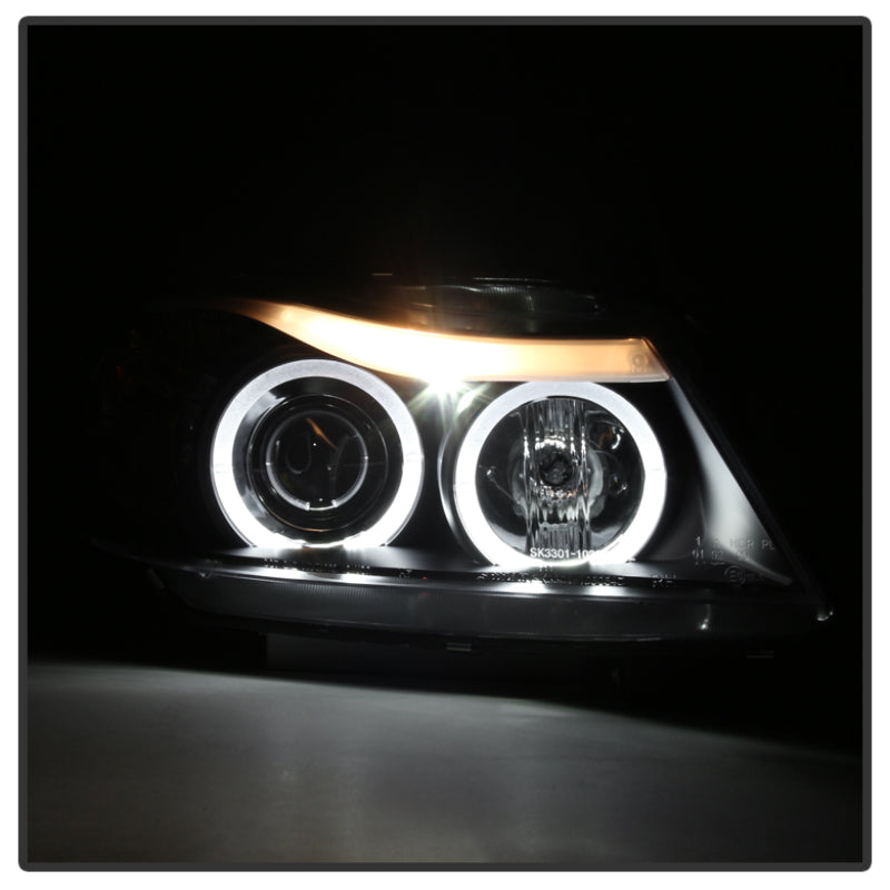 Spyder BMW E90 3-Series 06-08 Projector LED Halo Amber Reflctr Rplc Bulb Blk PRO-YD-BMWE9005-AM-BK SPYDER Headlights  AXOPROS