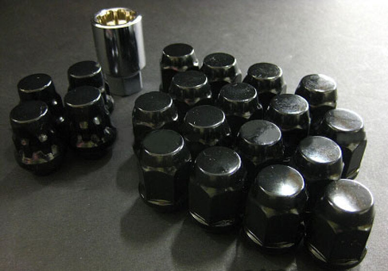 Project Kics 16 LUGS + 4 LOCKS Black Bullock And Nut Set - 12X1.50 Project Kics Lug Nuts  AXOPROS