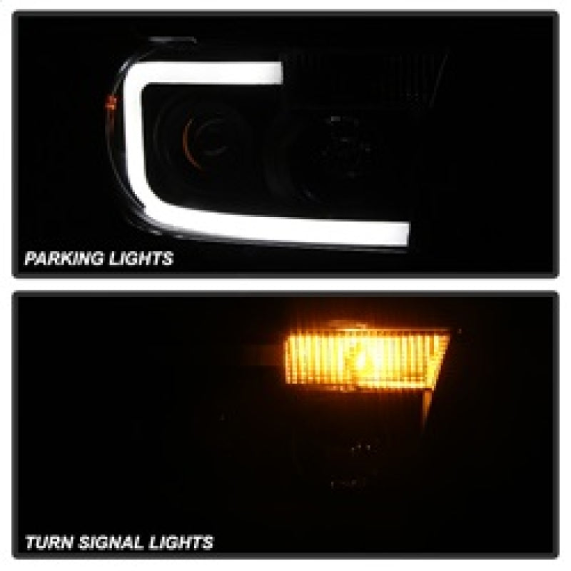 Xtune Toyota Tundra 07-13 LED Light Bar Projector Headlights Black PRO-JH-TTU07-LED-BK SPYDER Headlights  AXOPROS