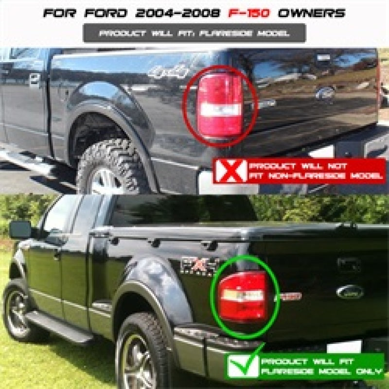 Spyder Ford F150 Flareside 04-08 Euro Style Tail Lights Black ALT-YD-FF15004FS-BK SPYDER Tail Lights  AXOPROS