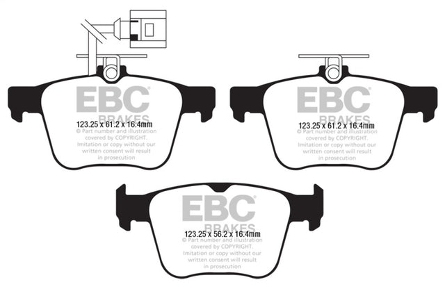 EBC 2018 Audi TT Quattro Redstuff Rear Brake Pads EBC Brake Pads - Performance  AXOPROS