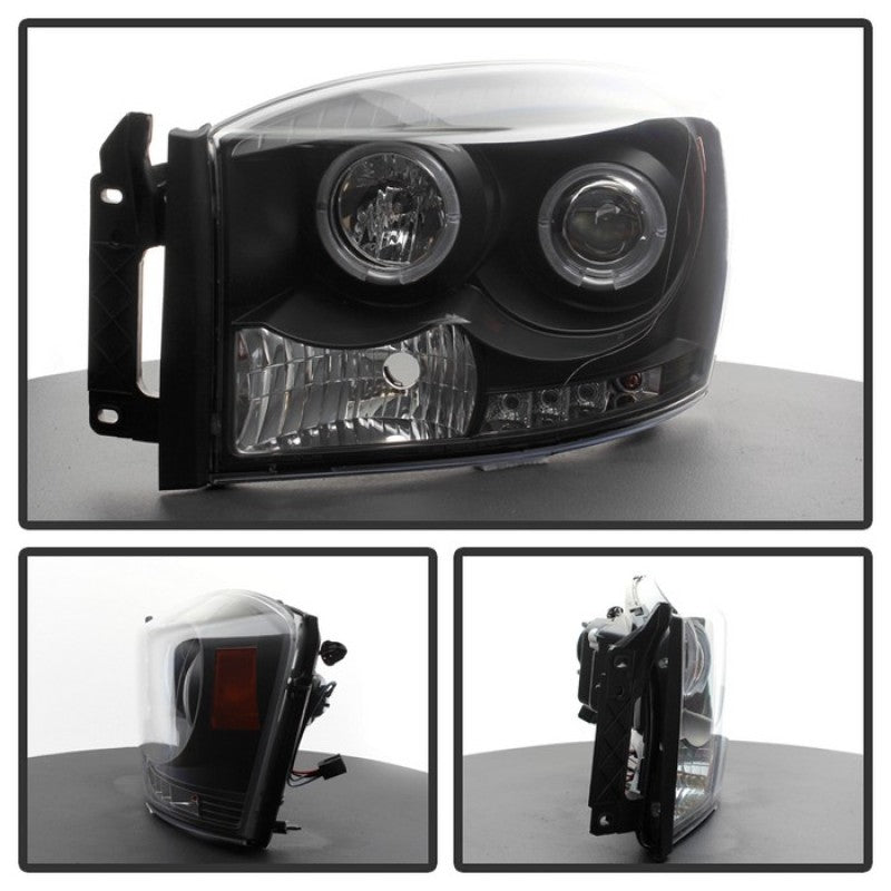 Spyder Dodge Ram 1500 06-08/Ram 2500 06-09 Projector Headlights LED Halo LED Blk PRO-YD-DR06-HL-BK SPYDER Headlights  AXOPROS