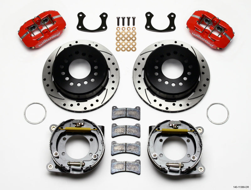 Wilwood Dynapro Low-Profile 11.00in P-Brake Kit Drill-Red New Big Ford 2.50in Offset Wilwood Big Brake Kits  AXOPROS