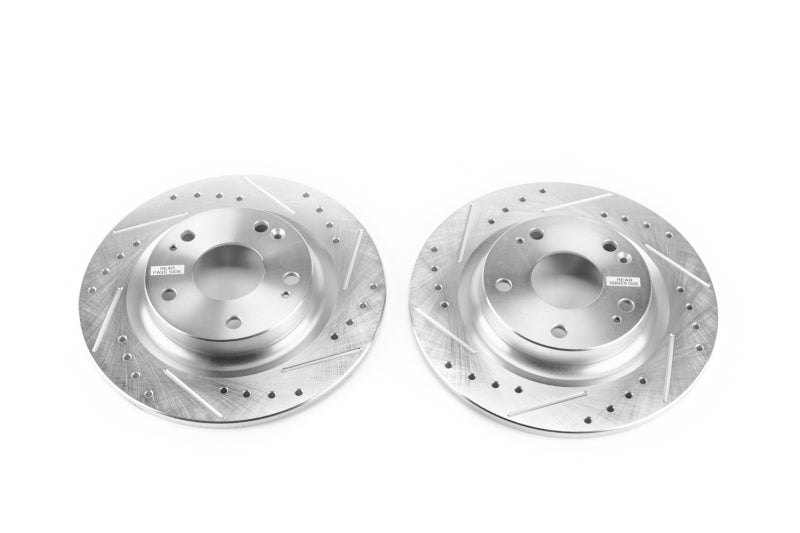Power Stop 17-18 Honda Civic Si Rear Evolution Drilled & Slotted Rotors - Pair PowerStop Brake Rotors - Slot & Drilled  AXOPROS