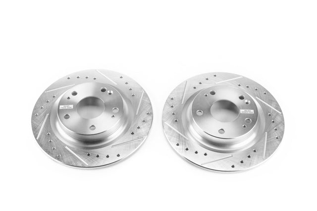 Power Stop 17-18 Honda Civic Si Rear Evolution Drilled & Slotted Rotors - Pair PowerStop Brake Rotors - Slot & Drilled  AXOPROS