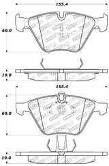 StopTech Performance 11-12 BMW Z4 (E86) / 07-11 335 Series (E90/92/93/F30) Front Brake Pads Stoptech Brake Pads - Performance  AXOPROS