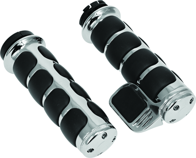 Kuryakyn Premium ISO Grip With Throttle Boss Dual Cable Chrome Kuryakyn Grips  AXOPROS