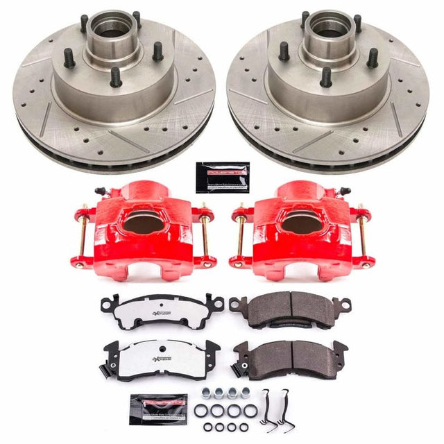 Power Stop 79-86 Buick LeSabre Front Z26 Street Warrior Brake Kit w/Calipers PowerStop Brake Kits - Performance D&S  AXOPROS