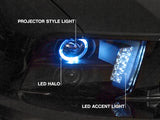 Raxiom 05-09 Ford Mustang w/ Halogen LED Halo Prjctr Headlights-Blk Hsng(Smoked Lens Exclude GT500) Raxiom Headlights  AXOPROS