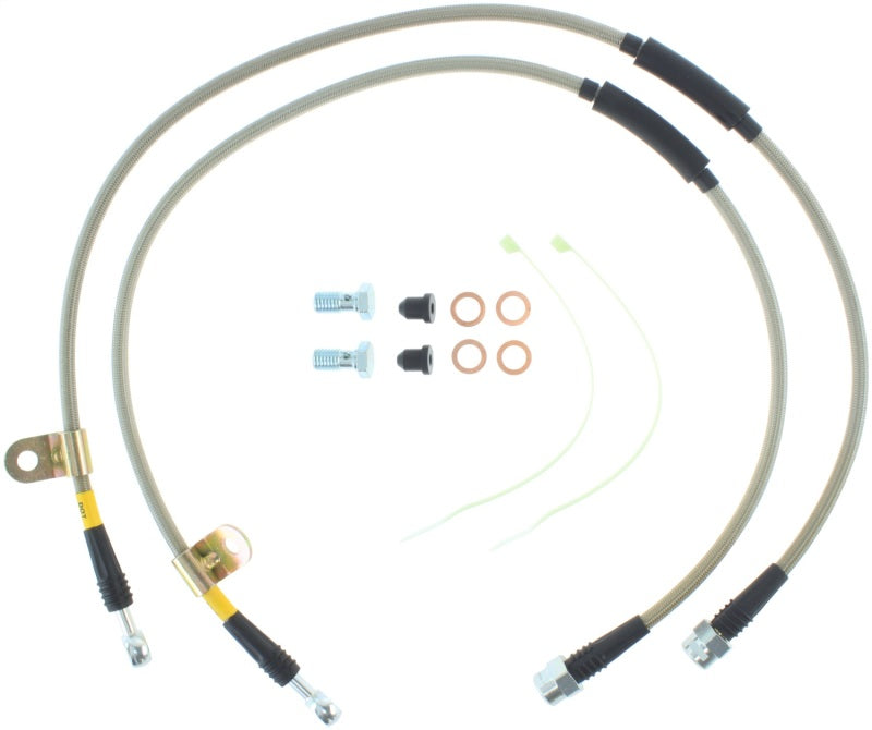 StopTech 00-06 Suburban 2500 2WD / 03-06 4WD / 03-07 Hummer H2 Stainless Steel Front Brake Line Kit Stoptech Brake Line Kits  AXOPROS