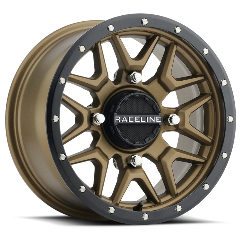 Raceline A94BZ Krank 14x7in / 4x156 BP / 10mm Offset / 132.5mm Bore - Bronze & Black Lip Wheel Raceline Wheels - Cast  AXOPROS