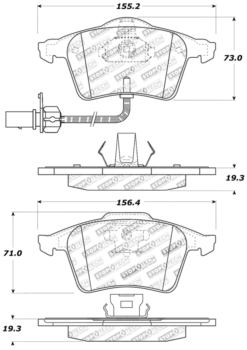 StopTech Performance 07-09 Mazda 3 Front Brake Pads Stoptech Brake Pads - Performance  AXOPROS