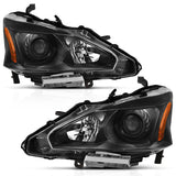 ANZO 2013-2015 Nissan Altima Projector Headlight Black Amber ANZO Headlights  AXOPROS
