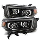AlphaRex 10-13 Toyota 4Runner LUXX LED Proj Headlights Plank Style Black w/Seq Signal/DRL AlphaRex Headlights  AXOPROS