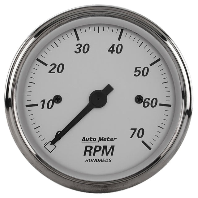 AutoMeter Gauge Tachometer 3-1/8in. 7K RPM In-Dash American Platinum AutoMeter Gauges  AXOPROS