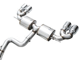 AWE MK8 Volkswagen Golf R 3in Touring Edition Quad Exhaust - Chrome Silver Tips AWE Tuning Catback  AXOPROS