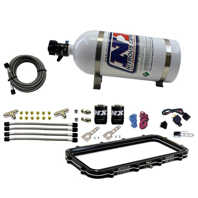 Nitrous Express Nitrous Express Holley High Ram Plenum Nitrous Plate Kit w/10lb Bottle Nitrous Systems aftermarket performance part