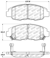 StopTech Performance 98-02 Honda Accord Coupe/Sedan 4cyl Rear Drum/Disc Front Brake Pads Stoptech Brake Pads - Performance  AXOPROS