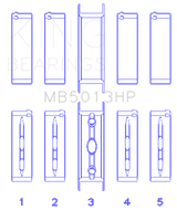 King Chevy LS1/LS6/LS3 Bi-Metal Performance Main Bearing Set - Size STD King Engine Bearings Bearings  AXOPROS