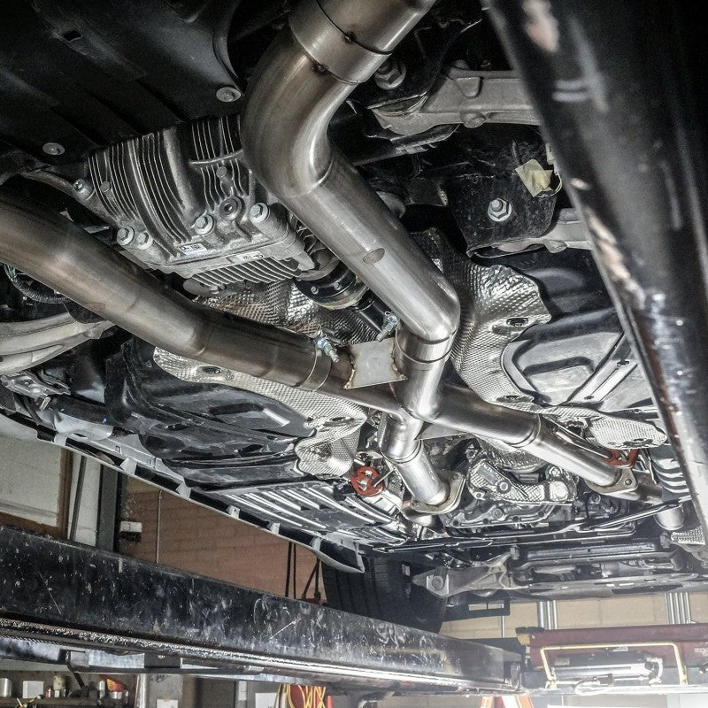 Stainless Works 2018 Jeep TrackHawk 6.2L 3in Catback System X-Pipe Turbo S-Tube Muffler Stock Exit Stainless Works Catback  AXOPROS