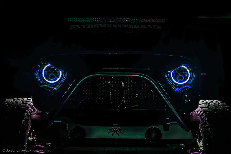 Oracle 7in High Powered LED Headlights - Black Bezel - Dynamic - Dynamic SEE WARRANTY ORACLE Lighting Headlights  AXOPROS