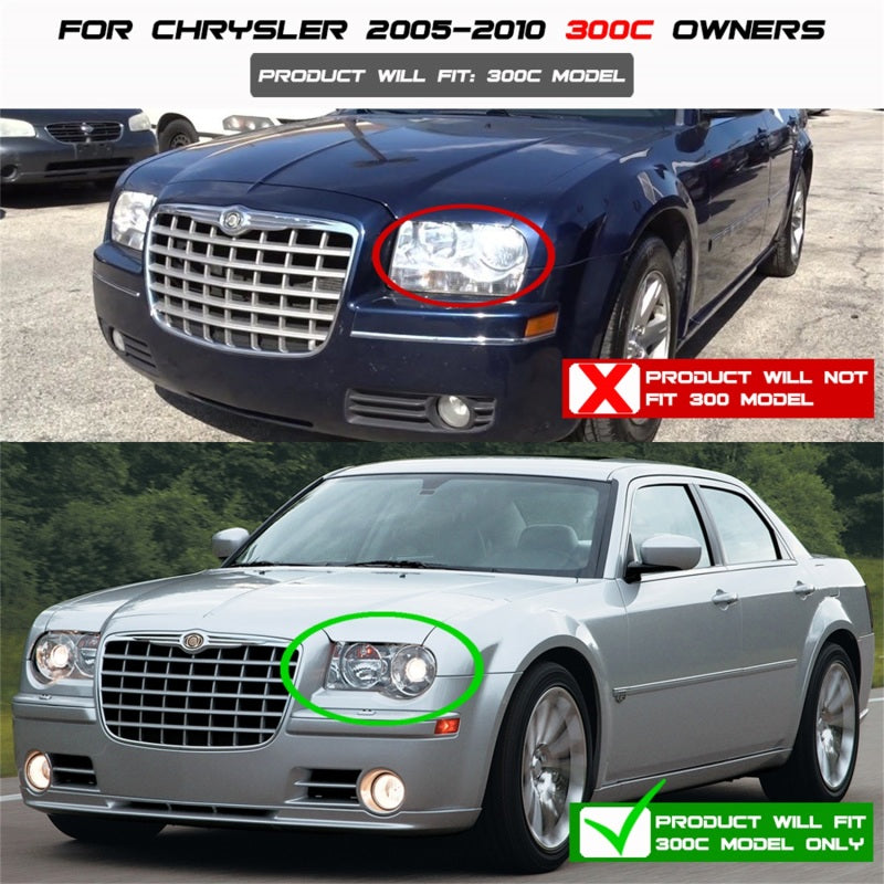 Spyder Chrysler 300C 05-10 Projector Headlights LED DRL Smoke High/Low H7 PRO-YD-C300C-DRL-SM SPYDER Headlights  AXOPROS