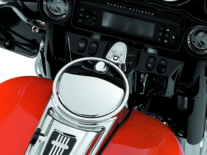 Kuryakyn Push-Button Fuel Door Latch Chrome Kuryakyn Fuel Caps  AXOPROS