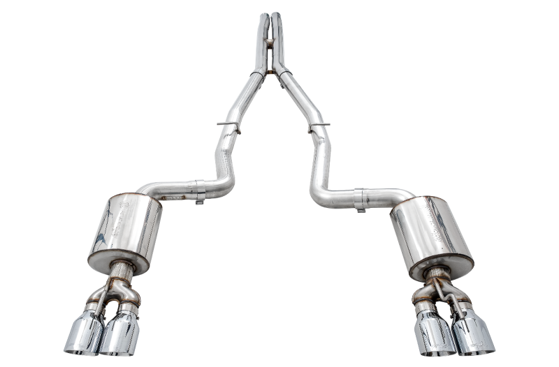 AWE Tuning 2015+ Dodge Challenger 6.4L/6.2L Non-Resonated Touring Edition Exhaust - Quad Silver Tips AWE Tuning Catback  AXOPROS