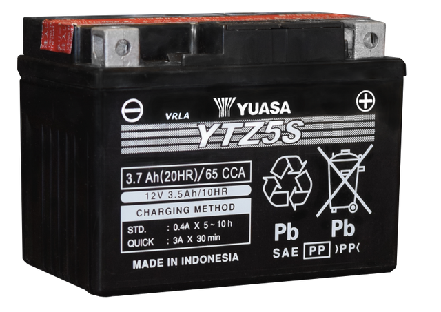 Yuasa YTZ5S-BS Maintenance Free AGM 12-Volt Battery w/Bottle Yuasa Battery Batteries  AXOPROS