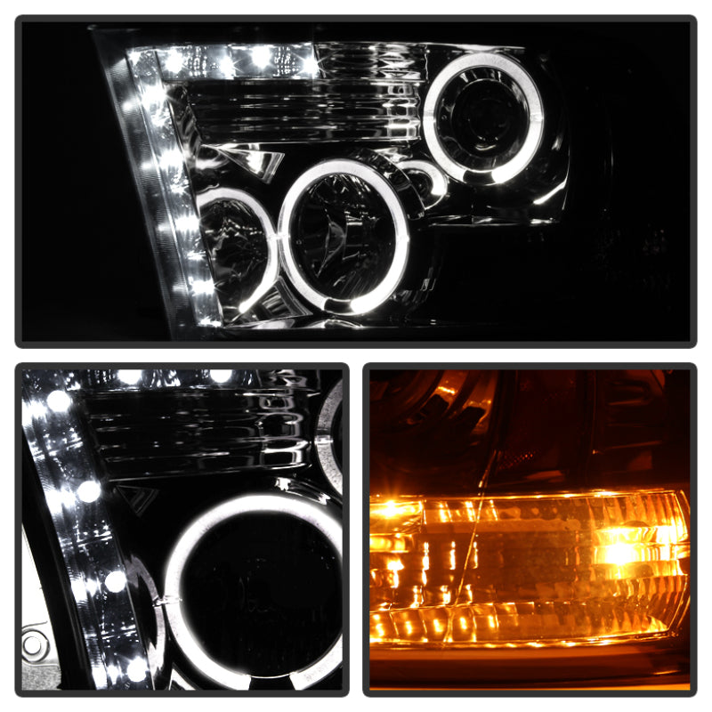 Spyder Dodge Ram 1500 09-14 10-14 Projector Headlights Halogen- LED Halo LED- Smke PRO-YD-DR09-HL-SM SPYDER Headlights  AXOPROS
