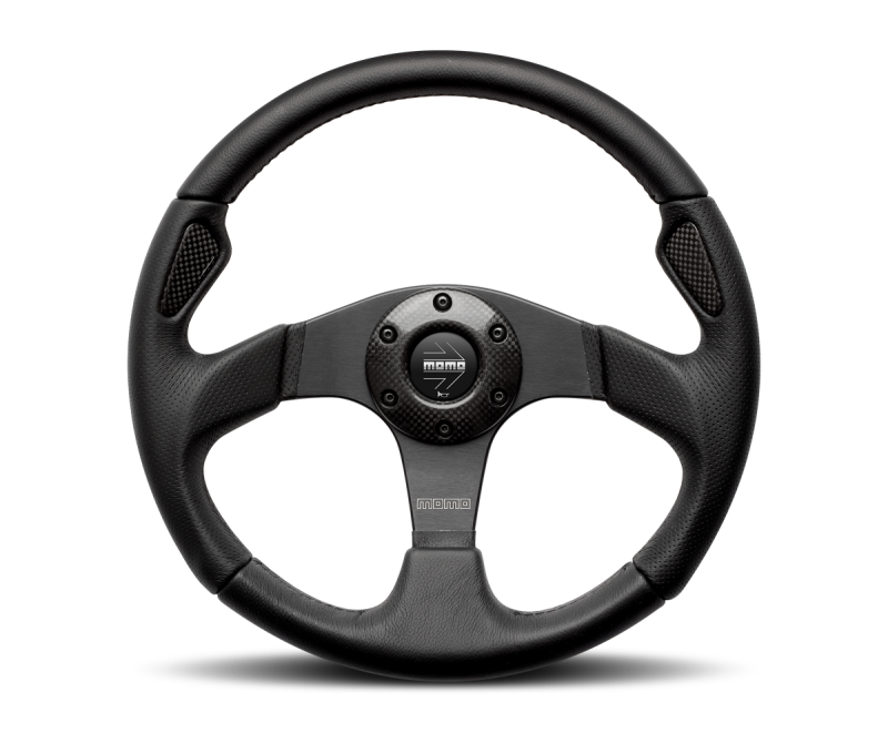 Momo Jet Steering Wheel 350 mm -  Black AirLeather/Black Spokes MOMO Steering Wheels  AXOPROS