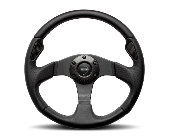Momo Jet Steering Wheel 350 mm -  Black AirLeather/Black Spokes MOMO Steering Wheels  AXOPROS