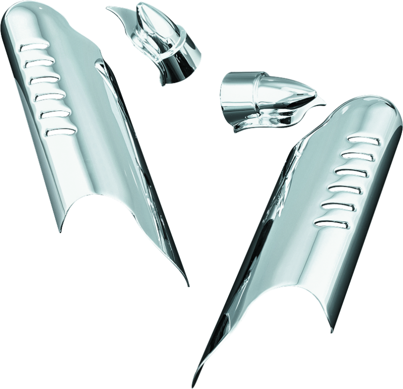Kuryakyn Lower Leg Deflector Shields 00-13 Touring Chrome Kuryakyn Wind Deflectors  AXOPROS