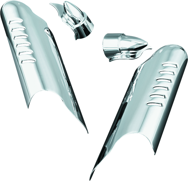 Kuryakyn Lower Leg Deflector Shields 00-13 Touring Chrome Kuryakyn Wind Deflectors  AXOPROS