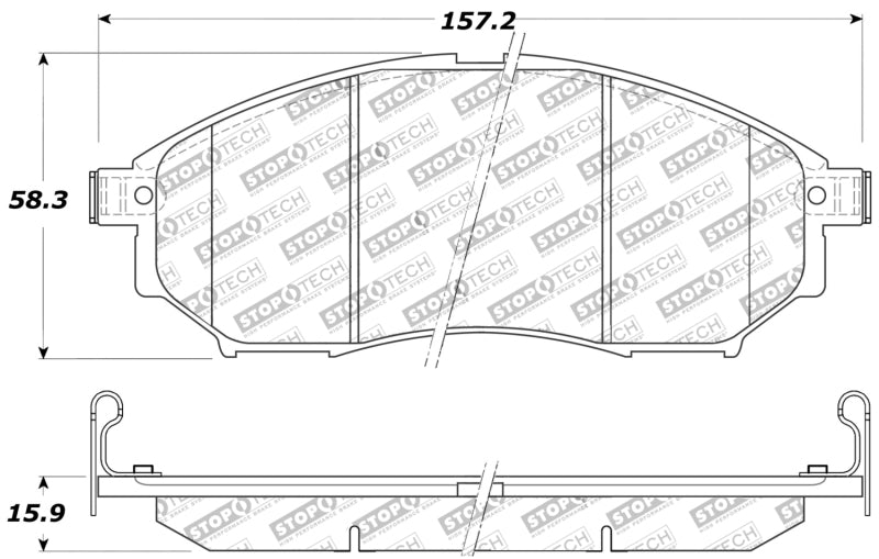 StopTech Performance 06-08 350Z w/ Std Brakes / 06-08 Infiniti G35 Front Brake Pads Stoptech Brake Pads - Performance  AXOPROS