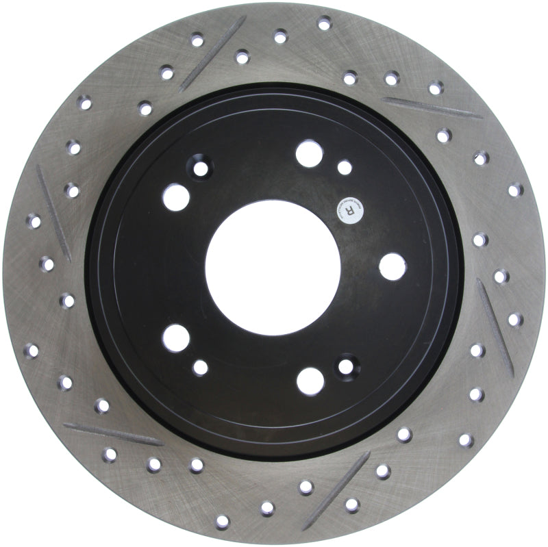 StopTech 09-10 Acura TSX / 08-10 Honda Accord Coupe/05-10 Sedan Right Rear Slotted & Drilled Rotor Stoptech Brake Rotors - Slot & Drilled  AXOPROS