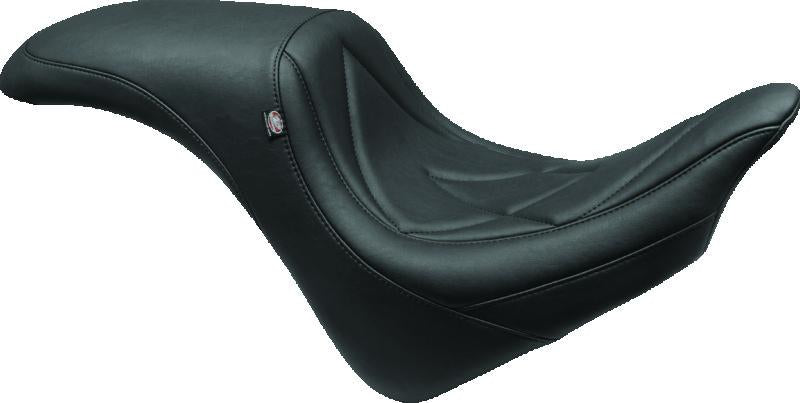 Mustang Motorcycle Mustang 06-17 Harley Softail Wide Tire (200mm) Wide Touring Recessed Passenger Seat w/Studs - Black Passenger Motorcycle Seats aftermarket performance part