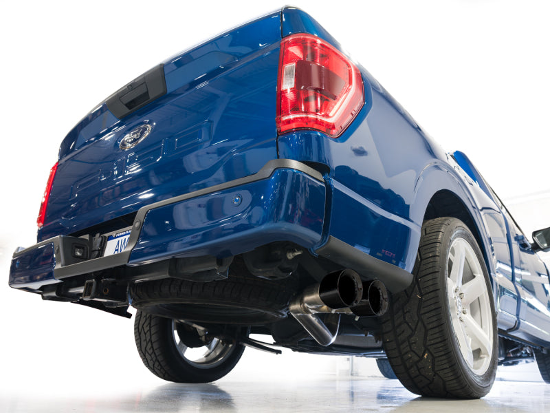 AWE 21-25 Ford F150 (14th Gen Reg Cab) Cat-Back Exhaust - 4.5in Dual Side Exit Diamond Black Tips AWE Tuning Catback  AXOPROS