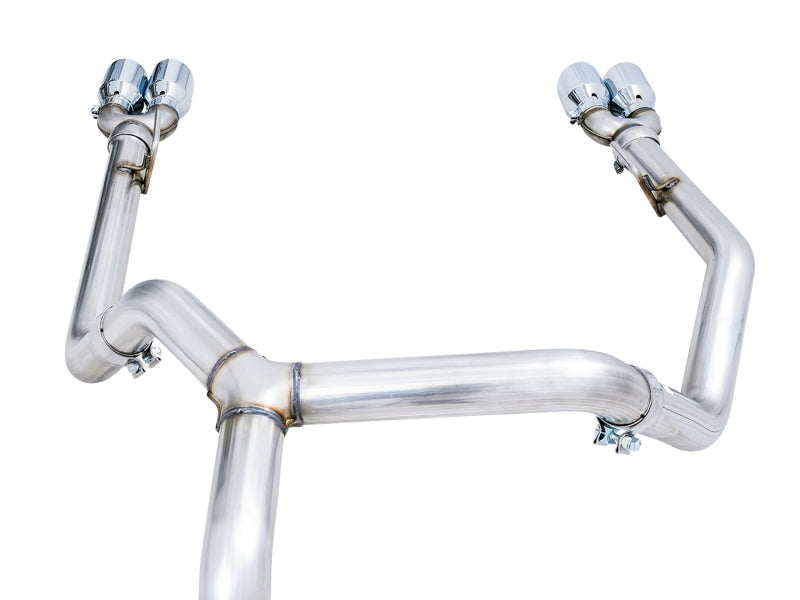 AWE Tuning 4th Gen GM 1500 5.3L 0FG Catback Split Rear Exit (w/ Bumper Cutouts) - Quad Chrome Tips AWE Tuning Catback  AXOPROS
