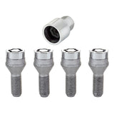 McGard Wheel Lock Bolt Set - 4pk. (Cone Seat) M12X1.25 / 19mm Hex / 25.6mm Shank Length - Chrome McGard Wheel Bolts  AXOPROS