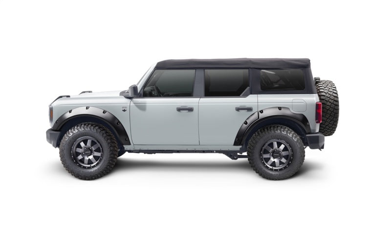 Bushwacker 2021+ Ford Bronco 4-Door Pocket Style Flares 4pc - Black Bushwacker Fender Flares  AXOPROS