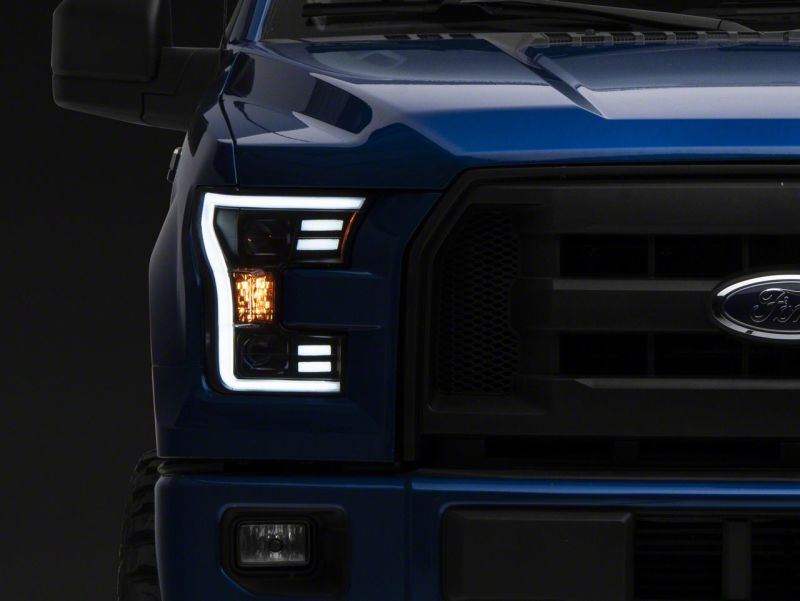 Raxiom Raxiom 15-17 Ford F-150 G3 Projector Headlights w/ LED Accent- Black Housing (Clear Lens) Headlights aftermarket performance part