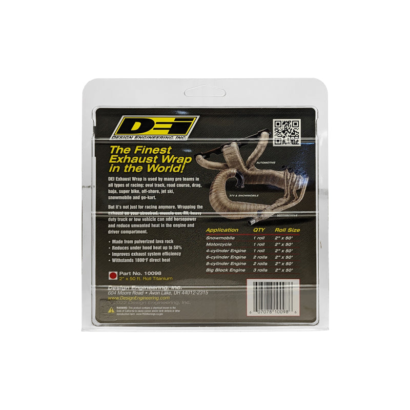 DEI Exhaust Wrap 2in x 50ft - Titanium DEI Exhaust Wrap  AXOPROS