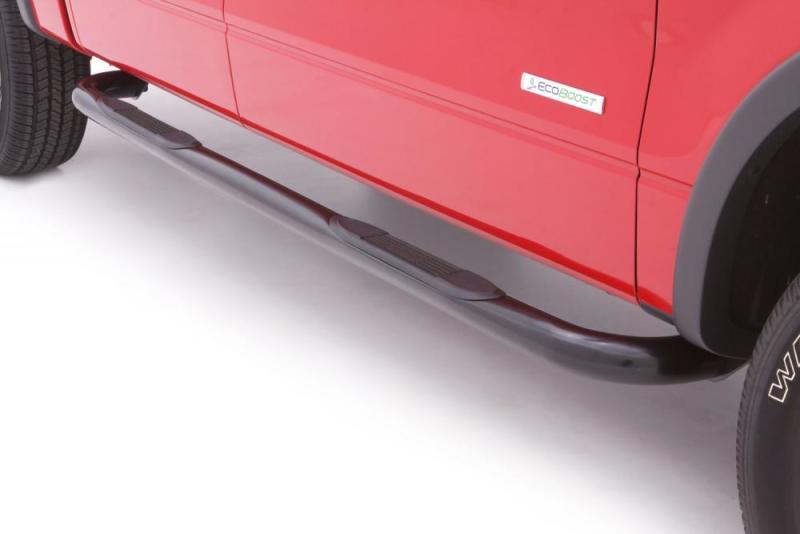 Lund 04-08 Ford F-150 SuperCrew (Excl. 04 Heritage) 3in. Round Bent Steel Nerf Bars - Black LUND Nerf Bars  AXOPROS