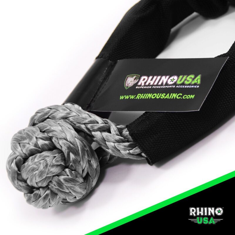 Rhino USA Synthetic Soft Shackles Gray (2-Pack) Rhino USA Shackle Kits  AXOPROS