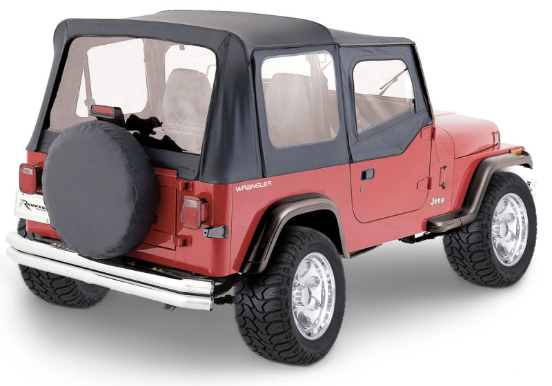 Rampage 1976-1983 Jeep CJ5 Complete Top - Black Denim Rampage Soft Tops  AXOPROS
