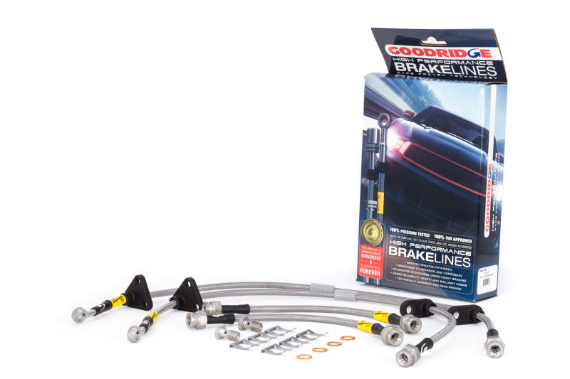 Goodridge 89-91 Honda Civic/CRX (w/Rear Drum) Stainless Steel Brake Line Kit Goodridge Brake Line Kits  AXOPROS