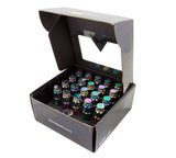 NRG 700 Series M12 X 1.5 Steel Lug Nut w/Dust Cap Cover Set 21 Pc w/Locks & Lock Socket - Neochrome NRG Lug Nuts  AXOPROS